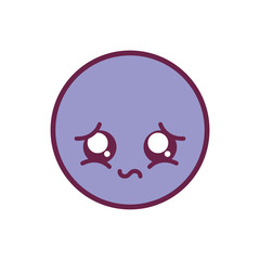 sad circle kawaii cartoon vector design