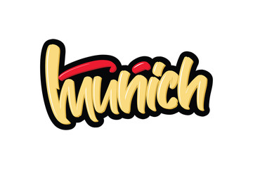 Obraz premium Munich lettering text. Vector illustration logo text for webpage, print and advertising.