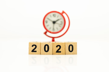 Miniature people : Count down to the new year, Image use for the new beginning of life, business concept