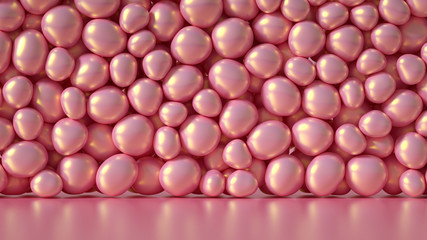 Beautiful background with beads, particles and simulation. 3d illustration, 3d rendering.