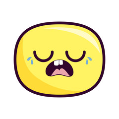 crying oval kawaii cartoon vector design