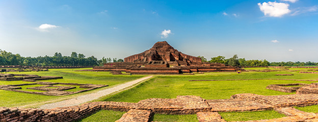 Panoramic view at the Ancient ruins of Monastery Somapura Mahavihara in Paharapur - Bangladesh