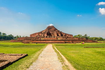 Path to the Ancient ruins of Monastery Somapura Mahavihara in Paharapur - Bangladesh