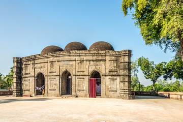 View at the building of Kusumba Mosque in Bangladesh