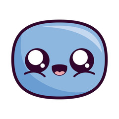 happy oval kawaii cartoon vector design