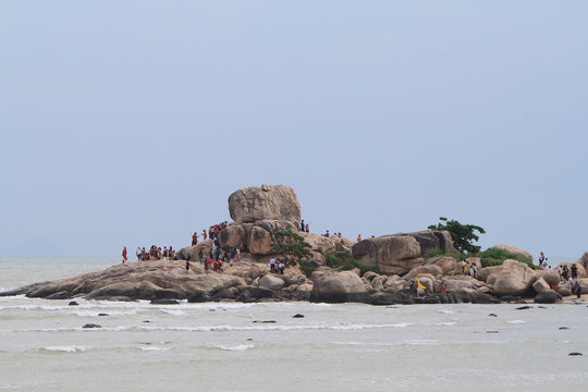December 3, 2019-Nha Trang, Vietnam. Cape Hong Chong is a popular tourist attraction in Nha Trang in Vietnam