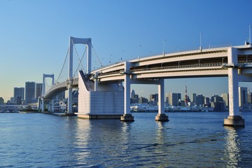 Odaiba's Rainbow bridge in Tokyo, Japan