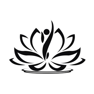 Lotus flower vector logo icon  Spiritual simple isolated silhouette symbol sign