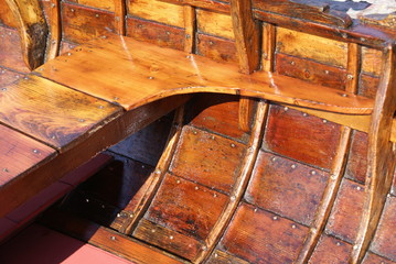 Hölzernes Ruderboot, Detail