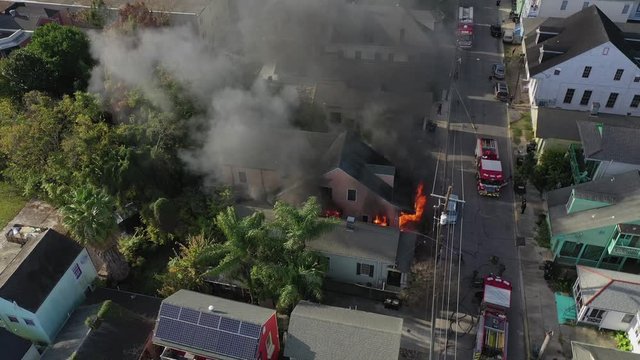 I came across a house fully engulfed in fire in New Orleans, Louisiana in the Marigny area.  Old historical and early built homes in this area