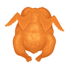 Whole Fried Chicken Isolated on White Background