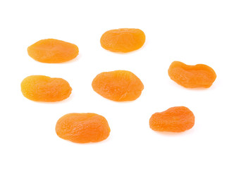 Dried apricot isolated on a white background.