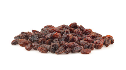 Dried raisins isolated on white background