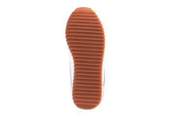 Sole polyurethane sneaker on a white background.Bottom sports shoes polyester