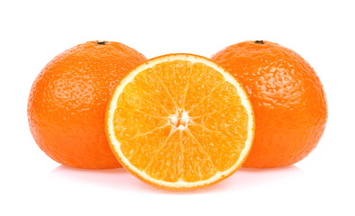 tangerine segments isolated on white background