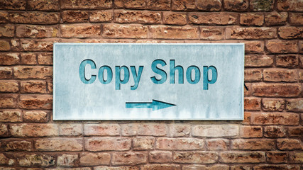 Naklejka premium Street Sign to Copy Shop