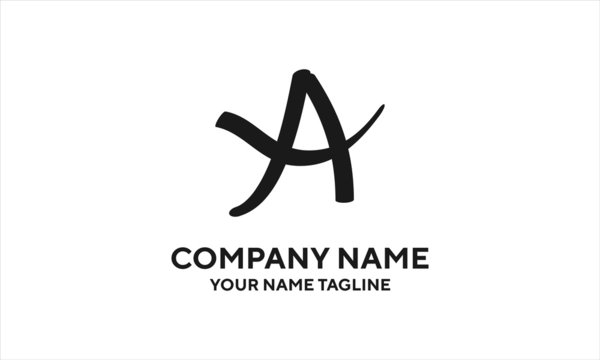 The concept of the logo with the initials letter A is a simple classical model handwritten script, very suitable for a symbol or company logo in an art or photography midwife