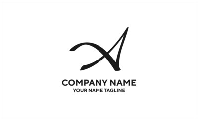 Obraz premium The concept of the logo with the initials letter A is a simple classical model handwritten script, very suitable for a symbol or company logo in an art or photography midwife