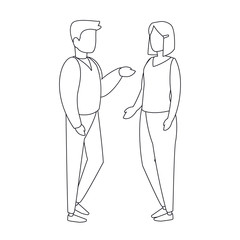 Isolated woman and man avatar vector design