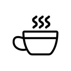 mug coffee icon vector. A thin line sign. Isolated contour symbol illustration