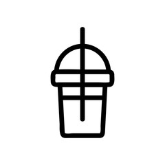 milkshake icon vector. A thin line sign. Isolated contour symbol illustration