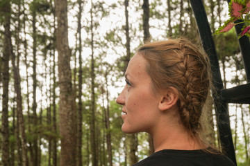 The girl walking in the park