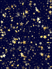 Gold gradient star dust sparkle vector background.