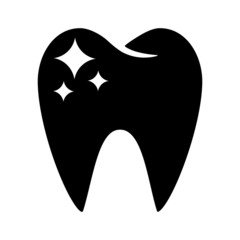 Dental vector icon. clean teeth illustration sign, shiny tooth symbol.