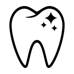 Dental vector icon. clean teeth illustration sign, shiny tooth symbol.