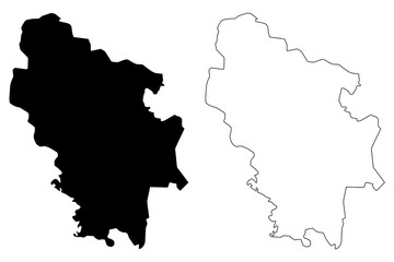 Nisporeni District (Republic of Moldova, Administrative divisions of Moldova) map vector illustration, scribble sketch Nisporeni map