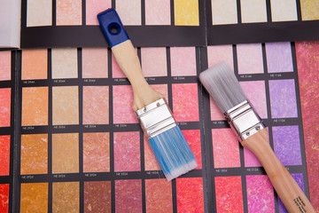 Color pallets for interior and color brushes.