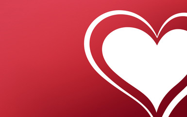 happy valentine's day concept. white heart on red background