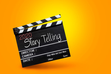 Naklejka premium 2020 story telling,Word title on film slate.