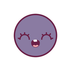 happy kawaii circle cartoon vector design