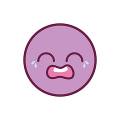 crying kawaii circle cartoon vector design