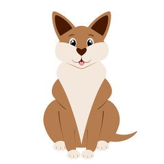 Fototapeta premium Cartoon dog. Vector illustration on a white background. Drawing for children.