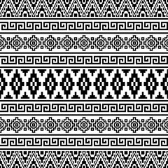 Seamless Ethnic Pattern Illustration vector with tribal design in black and white color