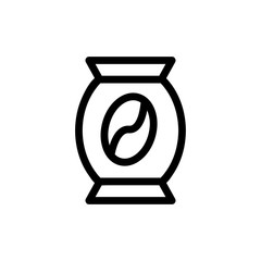 Bank with coffee vector icon. A thin line sign. Isolated contour symbol illustration