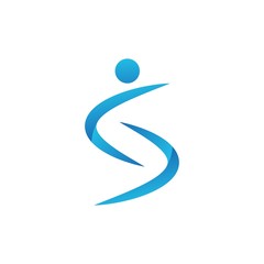 S Letter Human character logo sport sign