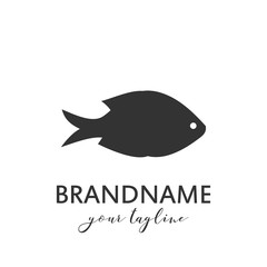 Fish logo vector template, suitable for fishing, restaurant seafood, market shop, business store, aquatic mascot and environment icon. Illustration of graphic flat style