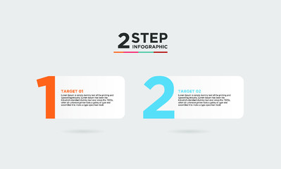 2 step infographic element. Business concept with 2 options, steps or processes. data visualization. Vector illustration.