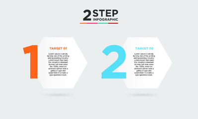 2 step infographic element. Business concept with 2 options, steps or processes. data visualization. Vector illustration.