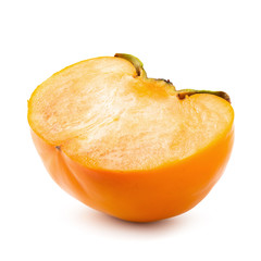 fresh ripe persimmons isolated on white background.