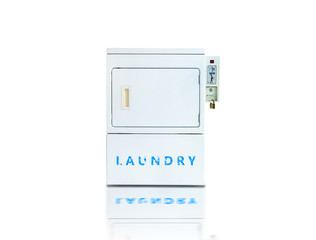 dry clothes vending machine isolated on white