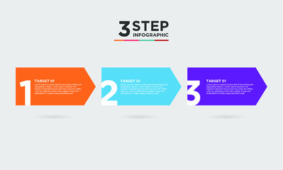 3 step infographic element. Business concept with 3 options and number, steps or processes. data visualization. Vector illustration.