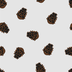 Pinecone vector seamless beautiful pattern