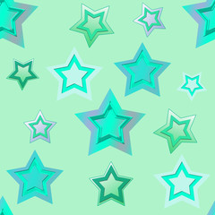 Obraz premium Creative composition with scattered stars of different sizes. Seamless background.