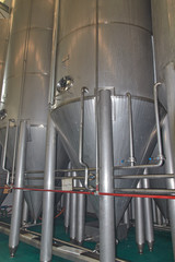 Naklejka premium Spanish olive oil process in factory