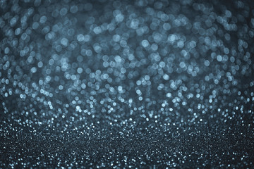 Blue abstract bokeh background. Blue Christmas texture.