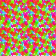 Fototapeta na wymiar Seamless texture with colorful hearts